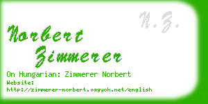 norbert zimmerer business card